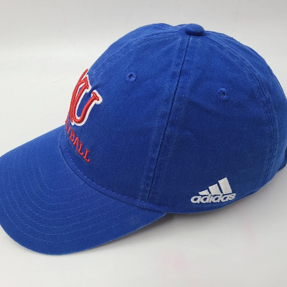 Kansas Jayhawks Hat Strapback Adidas Blue NCAA Volleyball University KU Logo Men